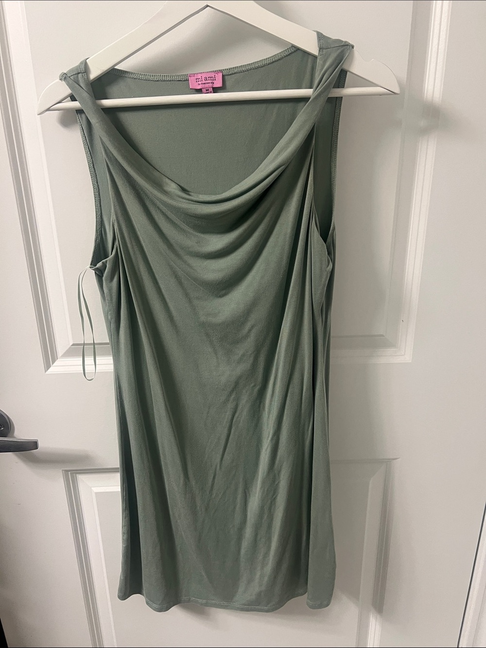 miami Draped Sage Green Sleeveless Camisole